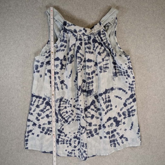 Bellambra Made In Italy 100% Linen Halter Top Blouse Bow Back Tie Dye Tank Top L - Picture 6 of 12